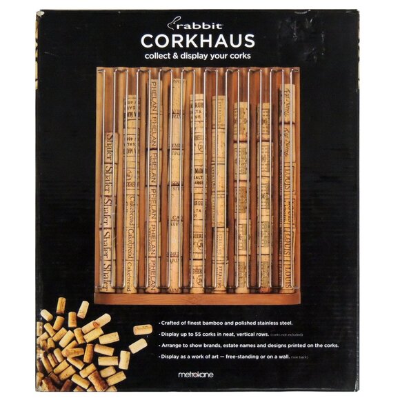 Metrokane Rabbit Other - Corkhaus Wine Cork Wall Display Holds Up To 55 Corks for Home Bar or Wine Cellar